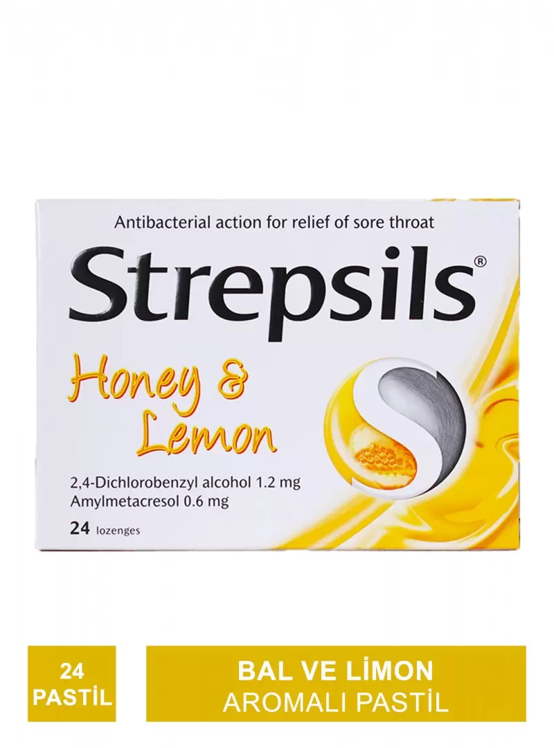 Strepsils Bal ve Limon Aromalı Pastil 24 Pastil