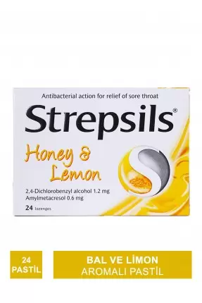 Strepsils Bal ve Limon Aromalı Pastil 24 Pastil