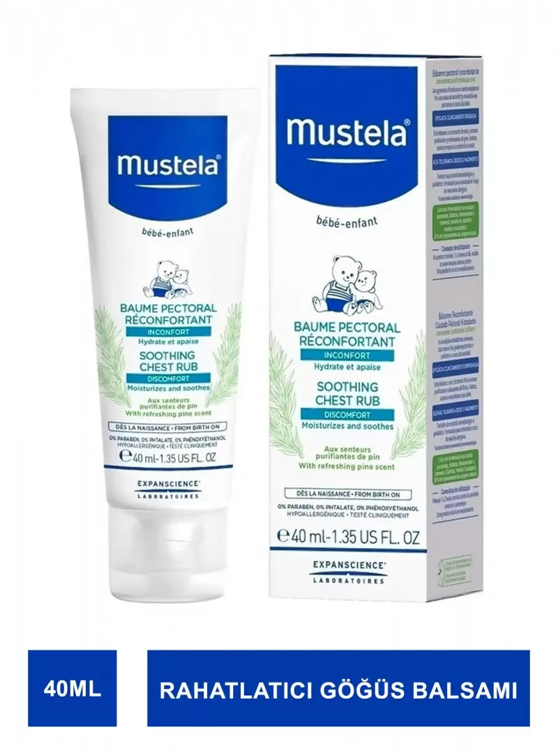 Mustela Soothing Chest Rub 40ml Rahatlatıcı Göğüs Balsamı