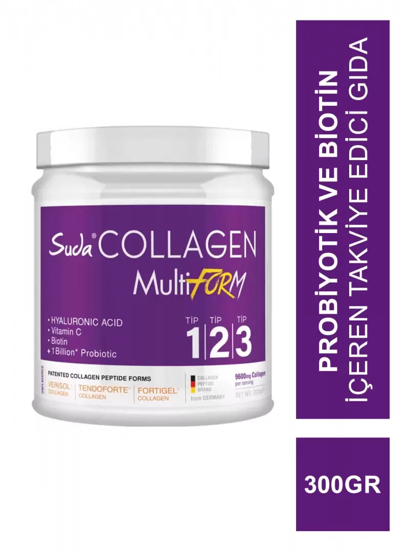 Suda Collagen + Probiyotik Multiform Toz Kutu Takviye Edici Gıda 300 gr