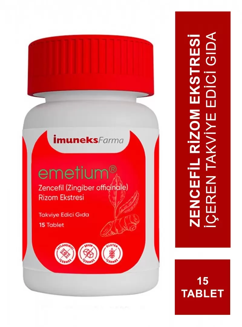 İmuneks Emetium Zencefil 15 Tablet