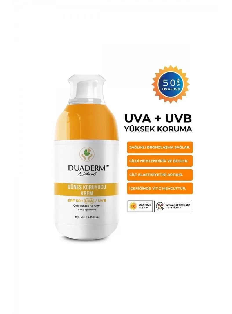 Duaderm Filtreli C Vitaminli Yeni Yüz ve Vücut Güneş Kremi SPF50+ 100ml