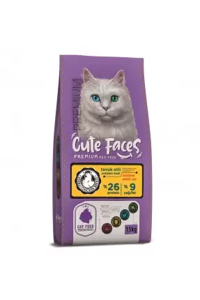 Cute Faces Premium Adult Cat 26/9 Chicken 15 Kg