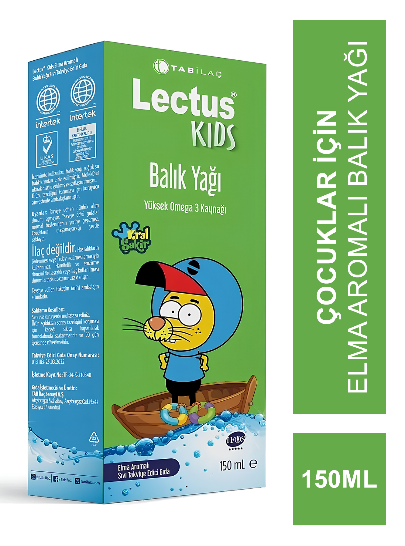 Outlet - Lectus Kids Balık Yağı Elma Aromalı 150 ml