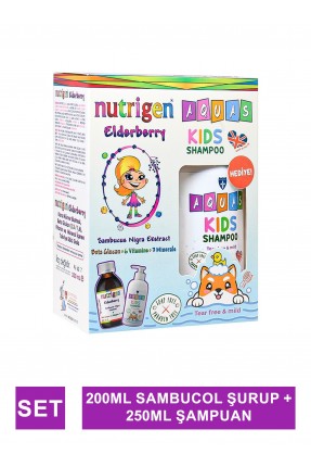 Outlet - Nutrigen Kara Mürver Şurup 200 ml - Aquas Kids Şampuan Hediye -