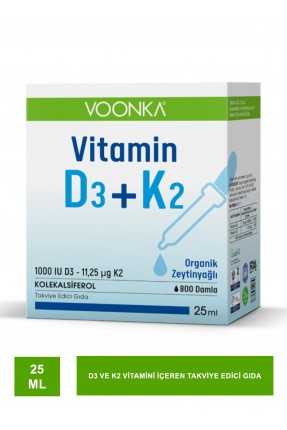 Outlet - Voonka Vitamin D3+K2 Damla 25 ml