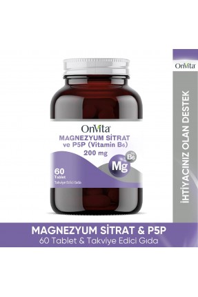 OnVita Magnezyum Sitrat ve P5P 200mg 60 Tablet