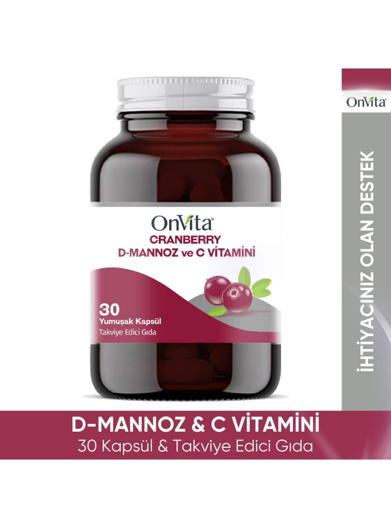 OnVita Cranberry D-Mannoz ve C Vitamini 30 Kapsül