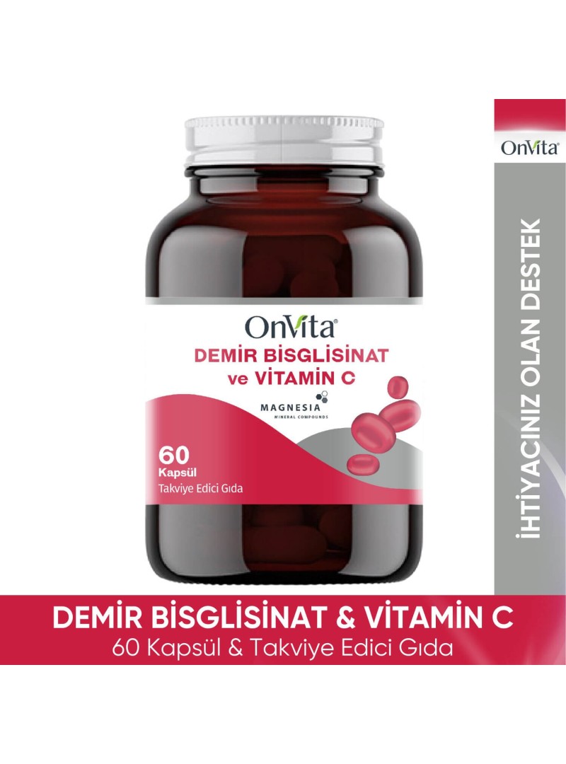 OnVita Demir Bisglisinat & Vitamin C 60 Kapsül