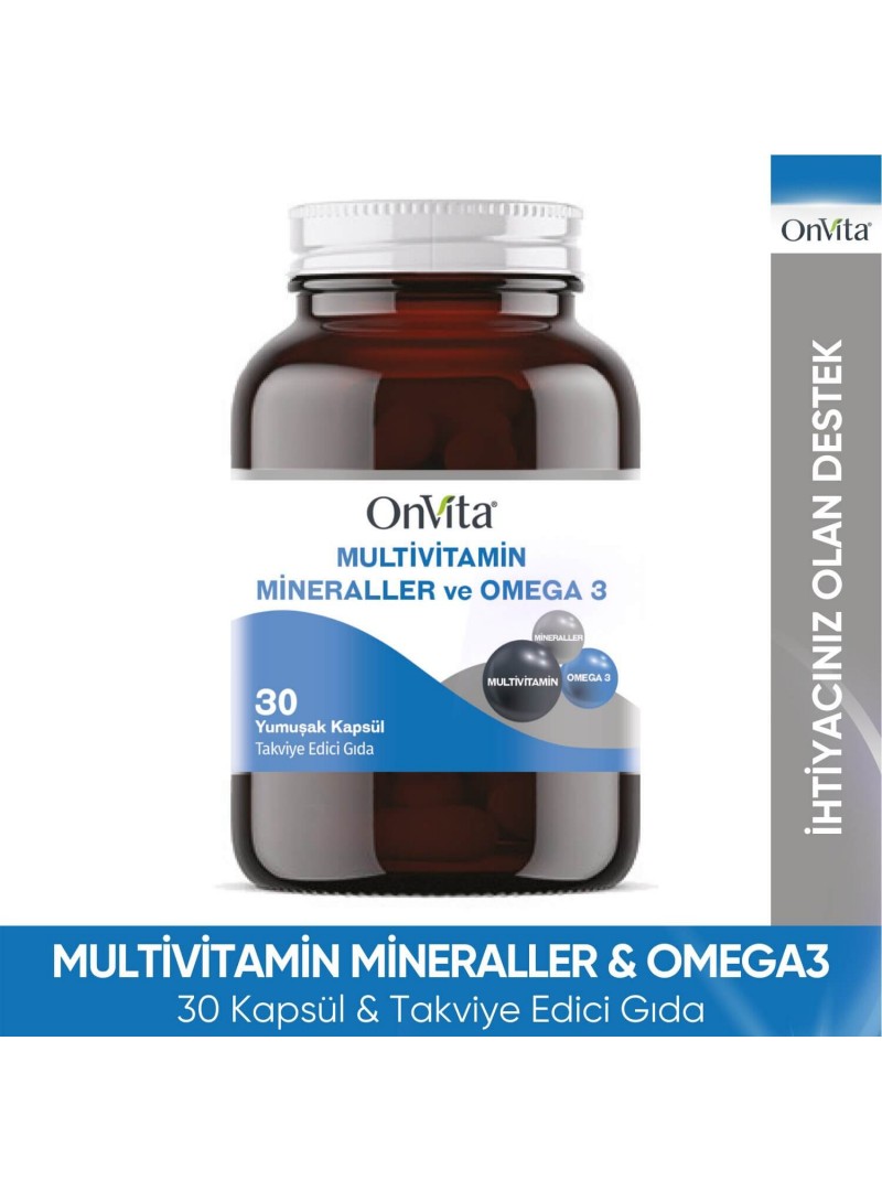 OnVita Multivitamin Mineraller ve Omega 3 30 Kapsül