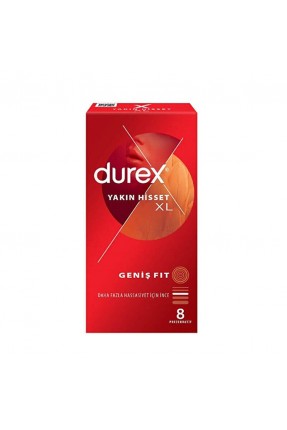 Durex Yakın Hisset XL Geniş Fit 8 Adet Prezervatif