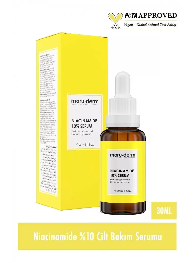 Maruderm Niacinamide %10 + Hyalüronik Asit + Panthenol Cilt Bakım Serumu 30 Ml