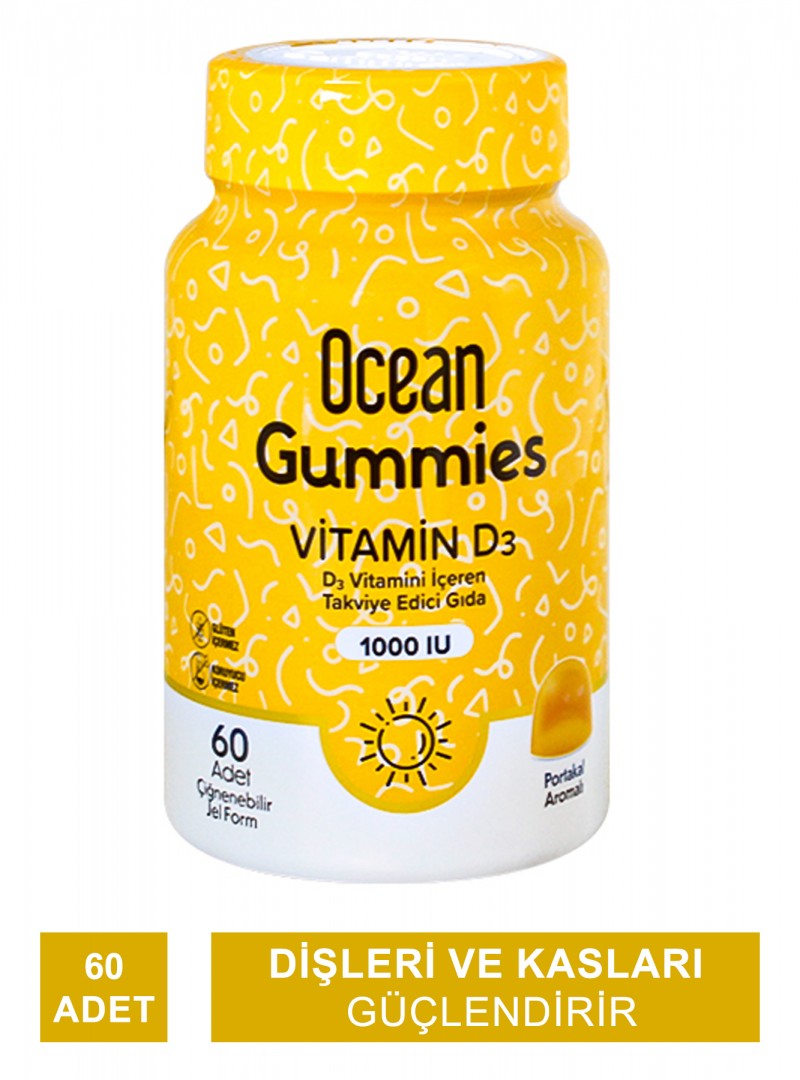 Outlet - Ocean Gummies Vitamin D3 1000IU 60 Yumuşak Tablet