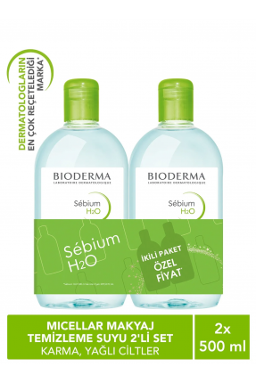 Outlet - Bioderma Sebium H2O 500 ml 1+1 İkiz Kofre