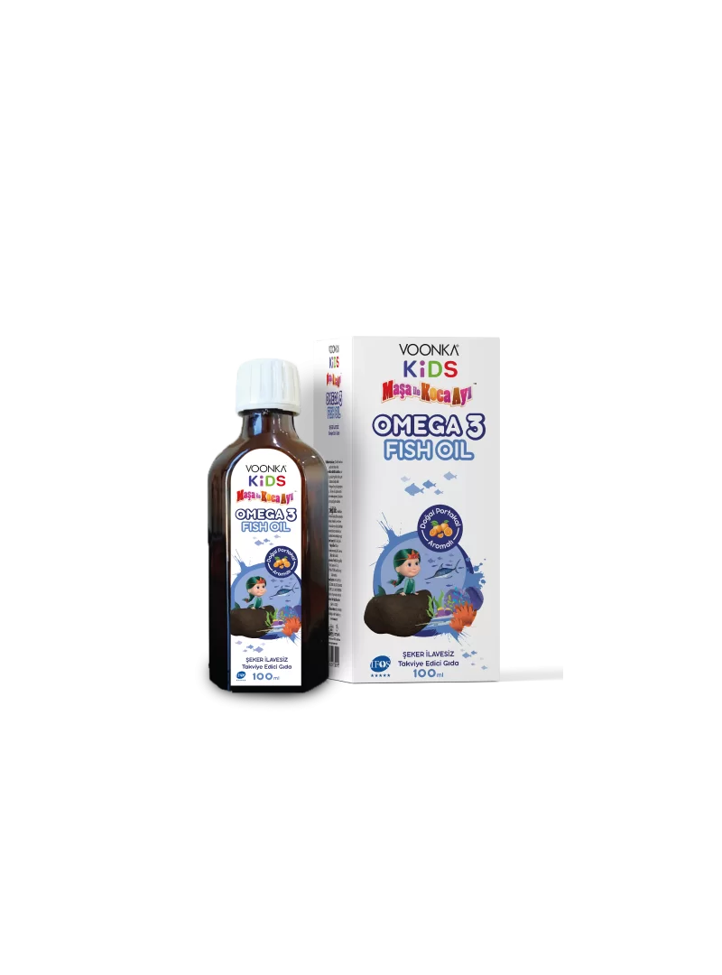 Outlet - Voonka Kids Omega 3 Fish Oil - Maşa ile Koca Ayı 100ml