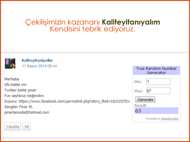 Tam Tamına 2 Cecile Ürünü Çekiliş Sonucu Belli Oldu !