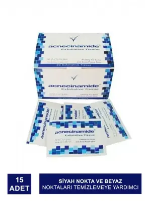 Acnecinamide Exfollative Tissue 15 Adet Acnecinamide Peeling ve Temizlik Mendili - 2