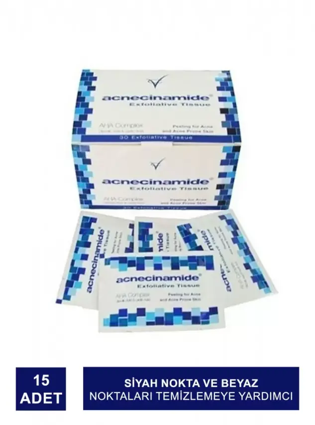 Acnecinamide Exfollative Tissue 15 Adet Acnecinamide Peeling ve Temizlik Mendili - 2