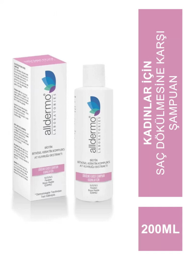 Alldermo Biotin At Kuyruğu Ekstraktlı Dökülme Karşıtı Şampuan 200 ml - Kadınlar İçin - Alldermo