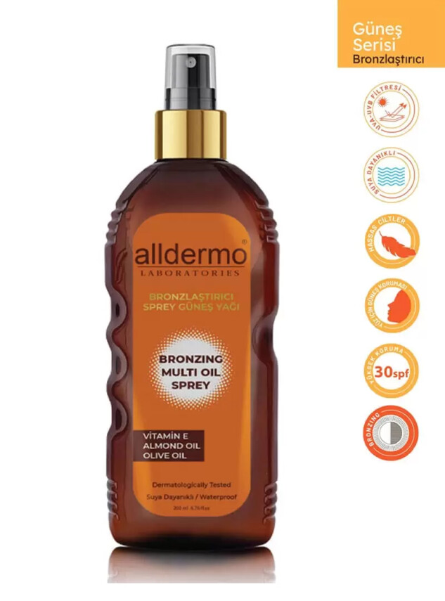 Alldermo Bronzlaştırıcı Sprey Güneş Yağı 200 ml - Alldermo