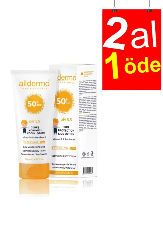 Alldermo Çocuk Güneş Losyonu SPF50 200 ml - 2AL1ÖDE - 1