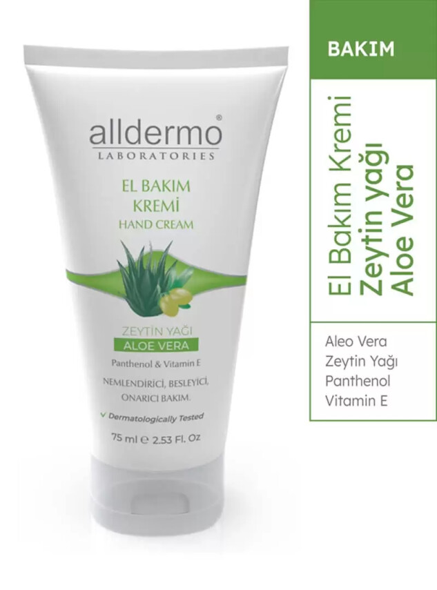 Alldermo El Bakım Kremi - Aloe Vera - 75 ml - Alldermo