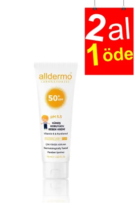 Alldermo Güneş Koruyucu Bebek Kremi SPF 50+ 75 ml - 2AL1ÖDE - 1