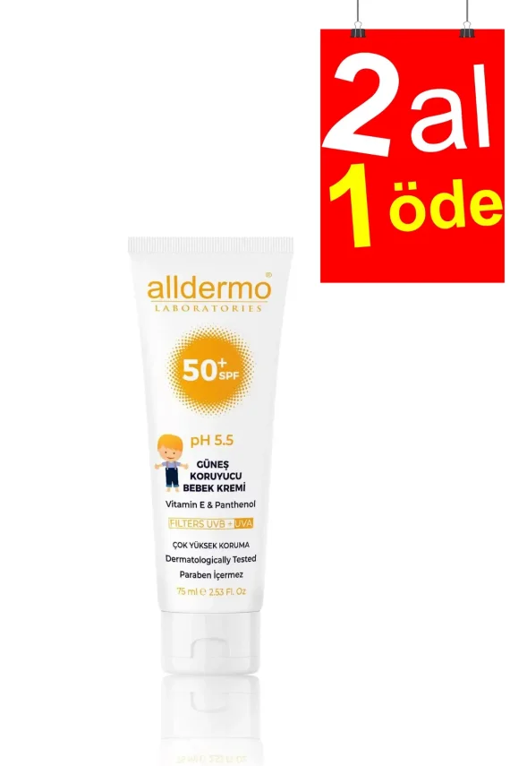 Alldermo Güneş Koruyucu Bebek Kremi SPF 50+ 75 ml - 2AL1ÖDE - 1