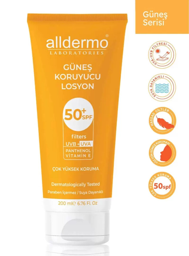 Alldermo Güneş Koruyucu Losyon SPF50 200 ml - Alldermo