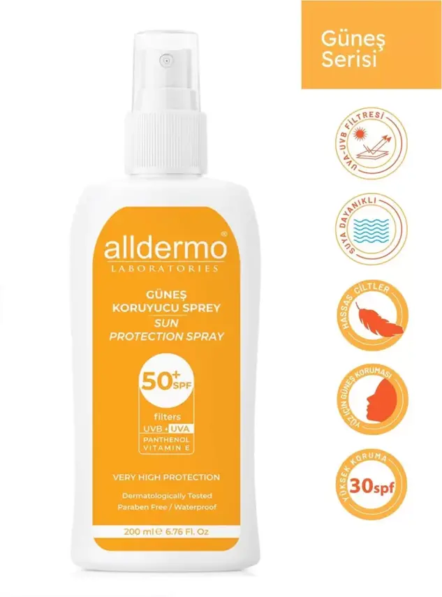 Alldermo Güneş Koruyucu Sprey SPF 50+ 200 ml - 1
