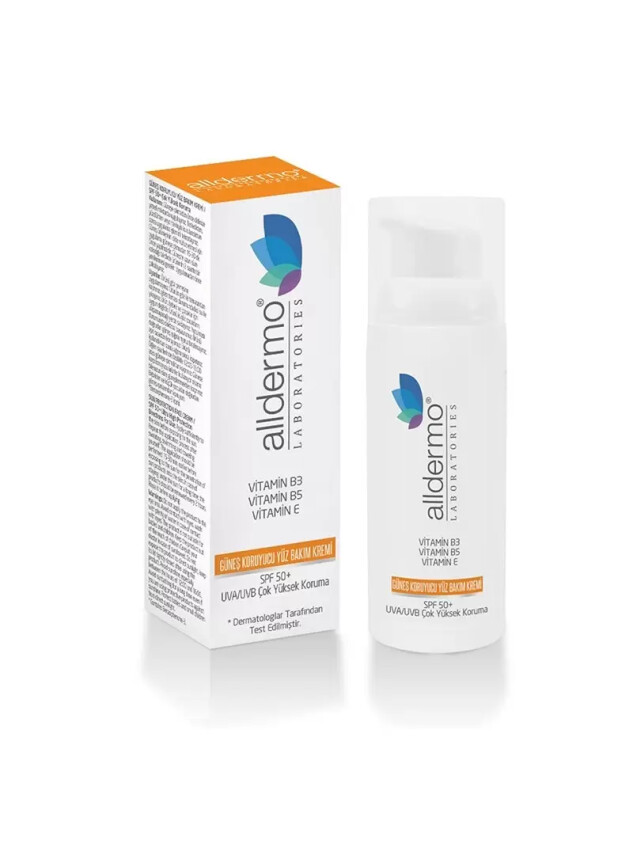 Alldermo Güneş Koruyucu Yüz Bakım Kremi SPF50+ 50 ml - Alldermo
