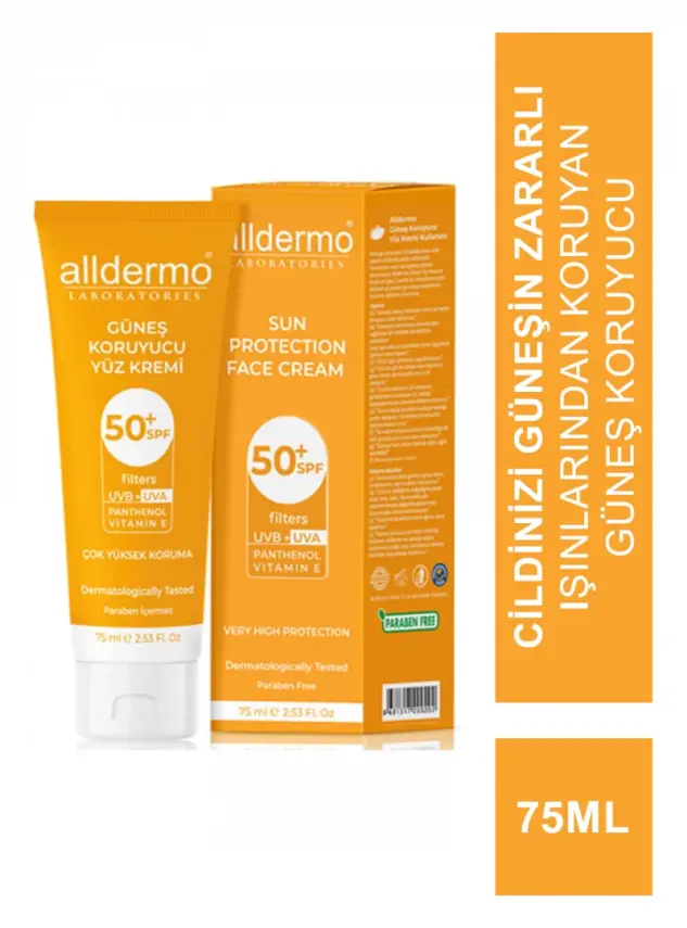 Alldermo Güneş Koruyucu Yüz Kremi SPF50+ 75 ml - 1