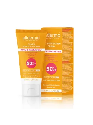 Outlet - Alldermo Kuru Hassas Cilt Güneş Koruyucu Krem SPF 50+ 50 ml - 2