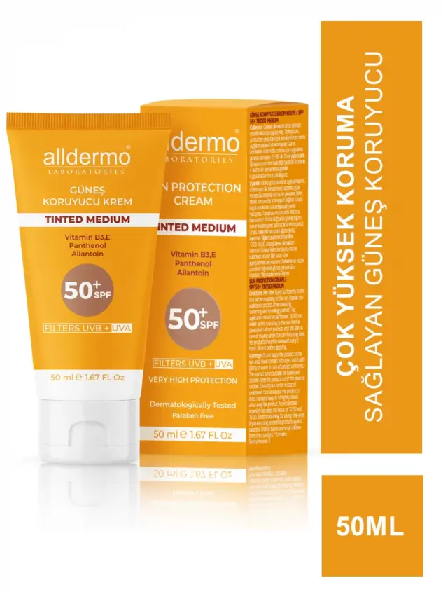 Alldermo Tinted Medium Güneş Koruyucu Krem SPF 50+ 50 ml - 2