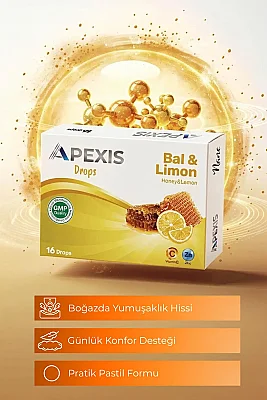 Apexis Drops Bal ve Limon Aromalı Pastil 16 Adet - 5
