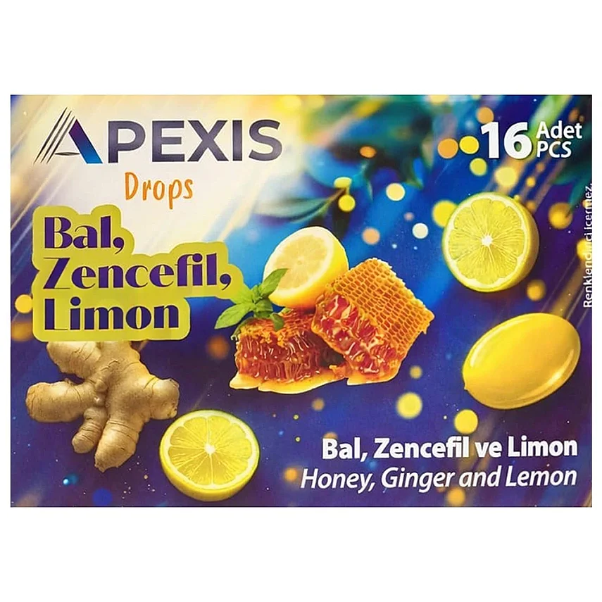 Apexis Drops Bal Zencefil Limon Aromalı Pastil 16'lı - 1