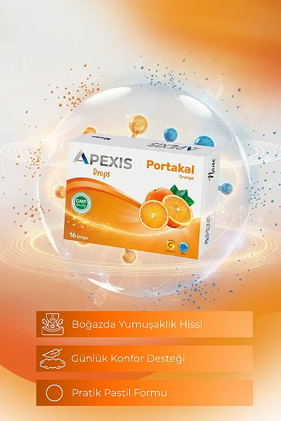 Apexis Drops Portakal Aromalı Pastil 16 Adet - 2