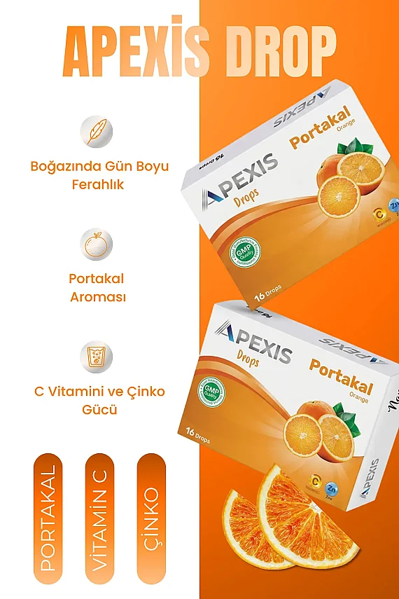 Apexis Drops Portakal Aromalı Pastil 16 Adet - 4
