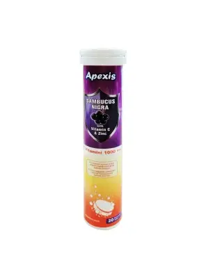 Apexis Sambucus Nigra Vitamin C & Zinc 1000 mg 20 Efervesan Tablet - 2