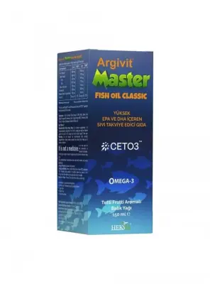 OUTLET - Argivit Master Fish Oil Yüksek Omega-3 İçeren Balık Yağı 150 ml - Tutti Frutti Aromalı - 4