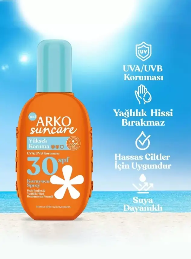 Arko Suncare Spf30 Yüksek Korumalı Vücut Güneş Spreyi 200 ml - 2
