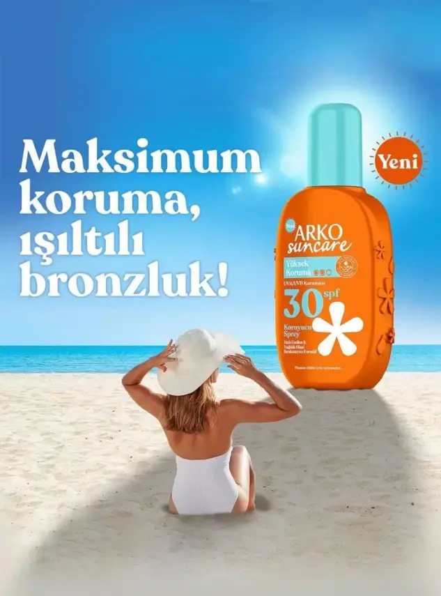 Arko Suncare Spf30 Yüksek Korumalı Vücut Güneş Spreyi 200 ml - 3
