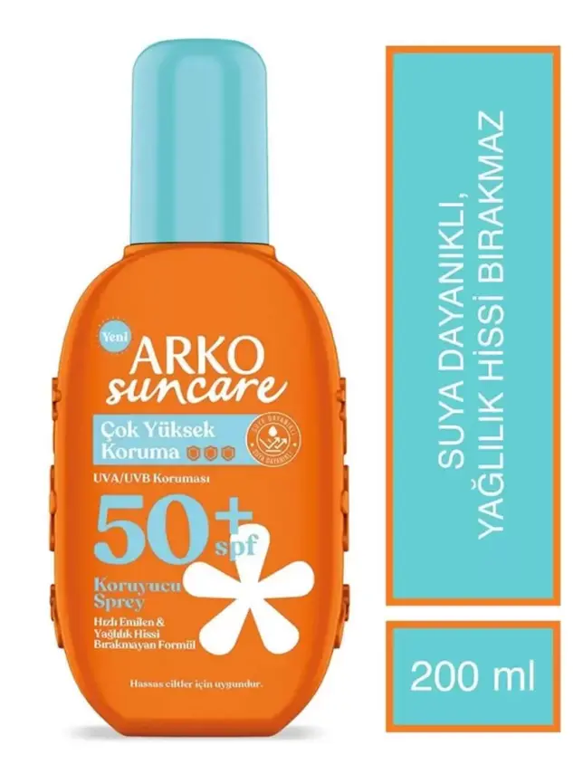 Arko Suncare Spf50 Çok Yüksek Korumalı Vücut Güneş Spreyi 200 ml - 1