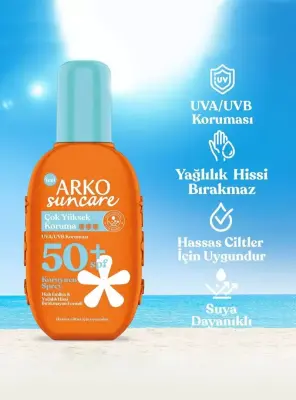 Arko Suncare Spf50 Çok Yüksek Korumalı Vücut Güneş Spreyi 200 ml - 3