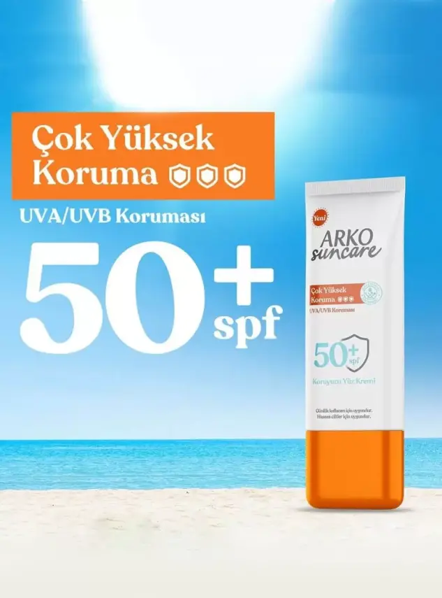 Arko Suncare Spf50 Çok Yüksek Korumalı Yüz Güneş Kremi 50 ml - 2