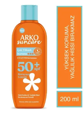 Arko Suncare Spf50 Yüksek Korumalı Vücut Güneş Losyonu 200 ml - 1