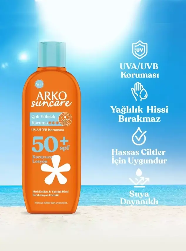 Arko Suncare Spf50 Yüksek Korumalı Vücut Güneş Losyonu 200 ml - 2