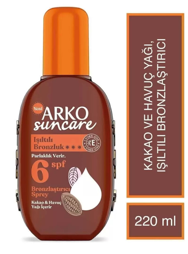 Arko Suncare Spf6 Bronzlaştırıcı Güneş Yağı Sprey 220 ml - Arko