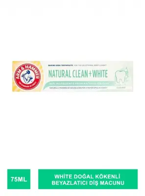 Arm & Hammer Natural Clean + White Doğal Kökenli Beyazlatıcı Diş Macunu 75 ml - Arm & Hammer