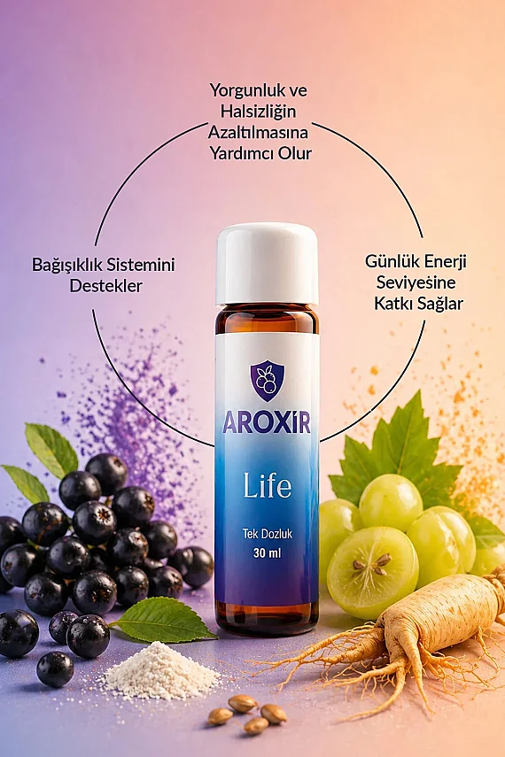 Aroxir Life Bağışıklık ve Enerji Desteği Aronya 15 Flakon - 4